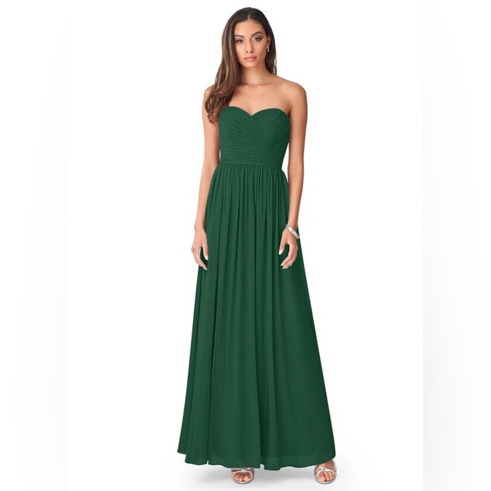 Azazie Jada olive green bridesmaid dress